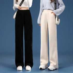 High Waist Casual Cotton Loose Wide Leg Pants