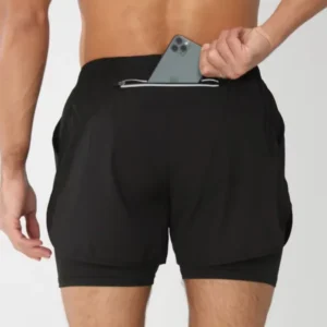 New Men Running Shorts Gym Sports Shorts 2 In 1 Quick Dry Workout Training Gym Fitness Jogging Short Pants Summer Men Shorts