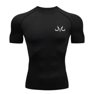 Men's and women's printed short-sleeved compression shirts, suitable for yoga, running, summer, training, and fitness sports, ar