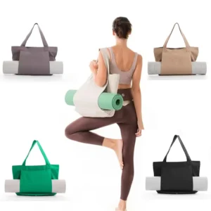 Yoga Bag Women's Sports Bag Yoga Mat Bag Carrier Carryall Canvas Tote for Pilates Shoulder for Travel Office Beach Workout