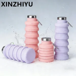 Outdoor Silicone Folding Water Bottle Portable Retractable Cup Travel Tools Collapsible Sport Bottles For Hiking Trekking Tours
